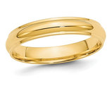 Ladies 14K Yellow Gold 4mm Wedding Band Ring with Edge